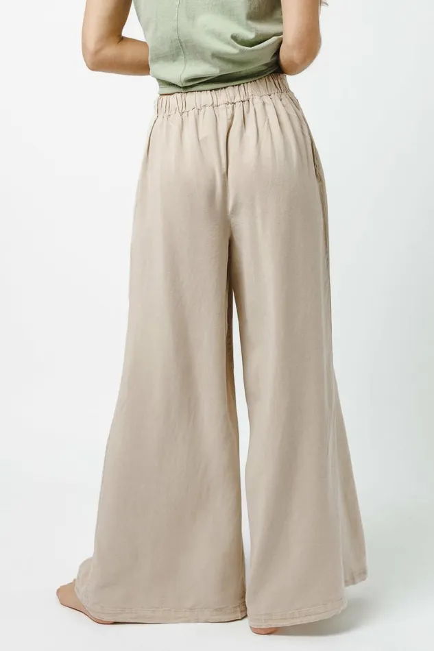 Katie Wide Leg Tencel Pants In Taupe Taupe Women Bohme Pants