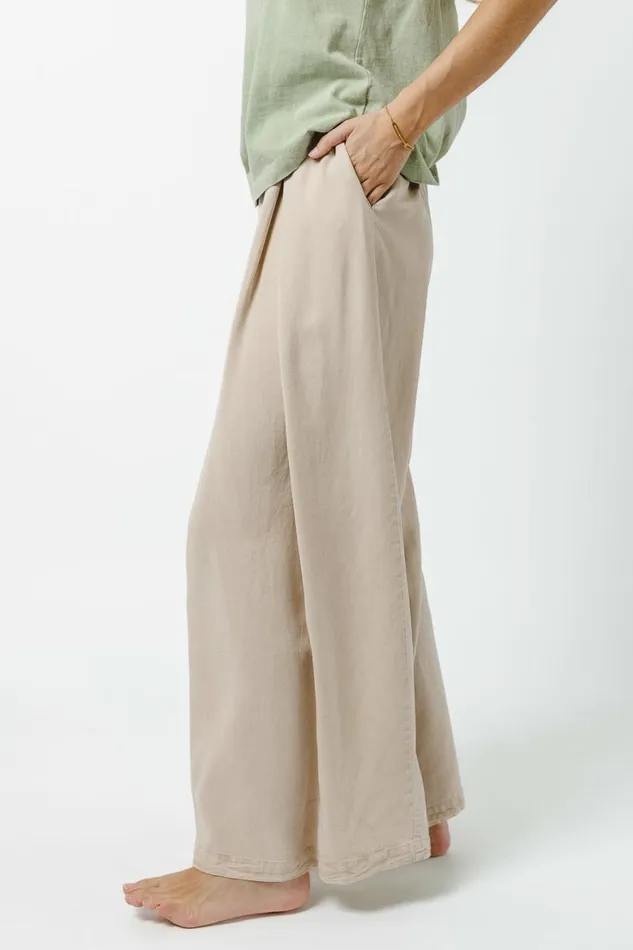 Katie Wide Leg Tencel Pants In Taupe Taupe Women Bohme Pants