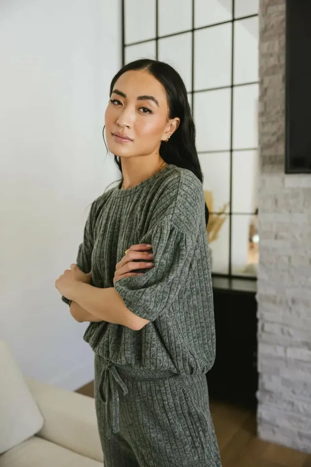 Keiko Ribbed Top In Green Green Women Bohme Sets
