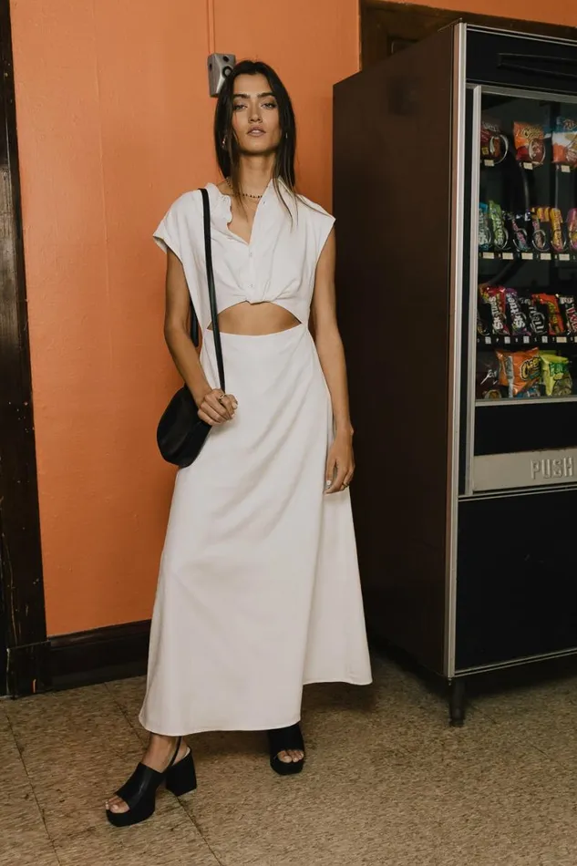 Kenelly Maxi Dress In Off White 8211 FINAL SALE Off White Women Bohme Dresses