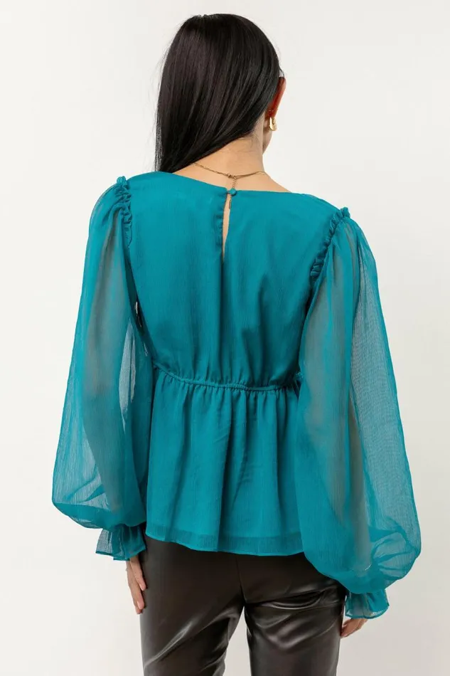 Keria Long Sleeve Top 8211 FINAL SALE Emerald Women Bohme Tops