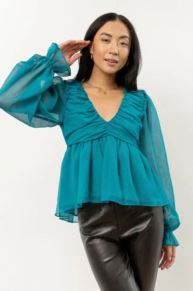 Keria Long Sleeve Top 8211 FINAL SALE Emerald Women Bohme Tops