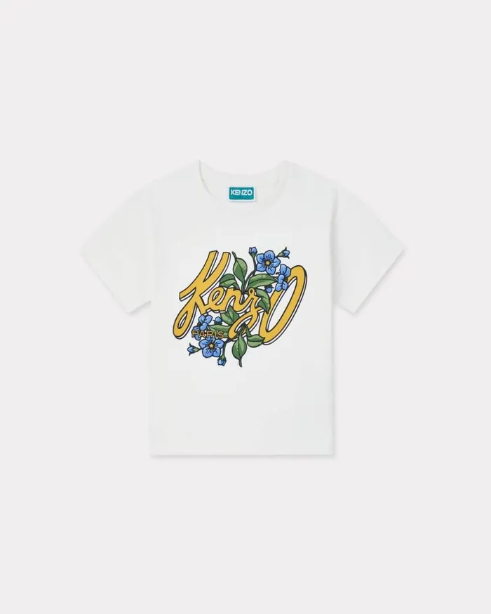 Kids 039Blue Jungle039 Cotton Tshirt Blush Kenzo Tshirts And Sweatshirts