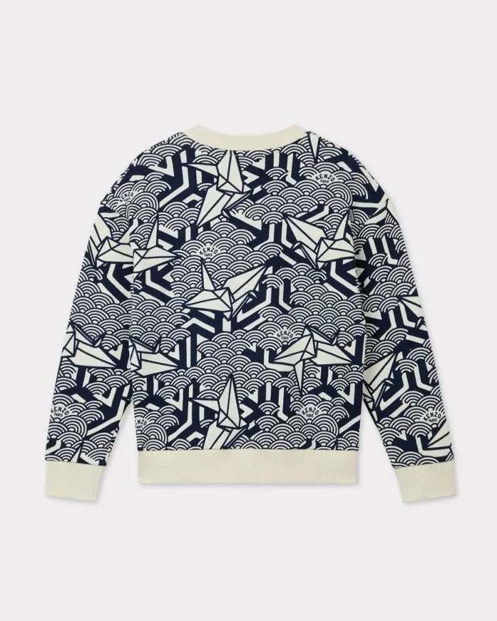 Kids 039East West039 Cotton Sweatshirt Navy Blue Kenzo Tshirts And Sweatshirts