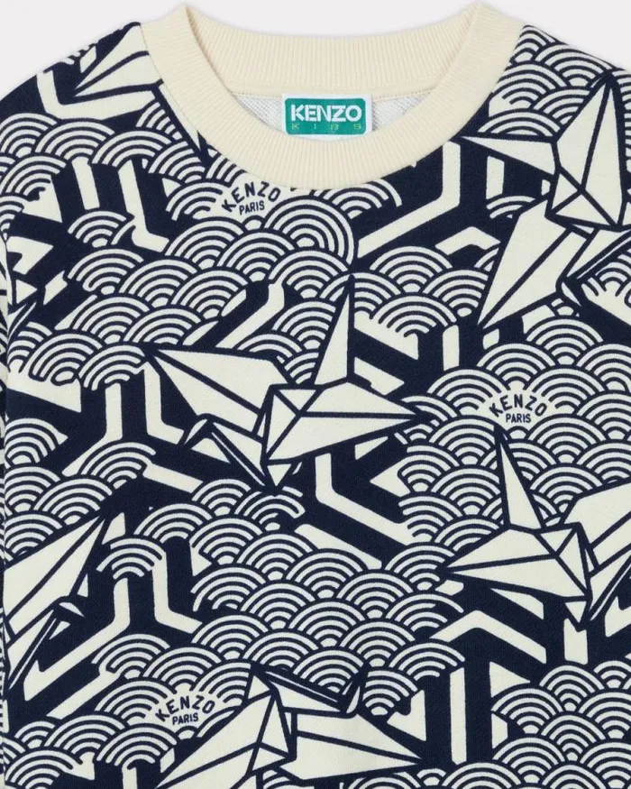 Kids 039East West039 Cotton Sweatshirt Navy Blue Kenzo Tshirts And Sweatshirts