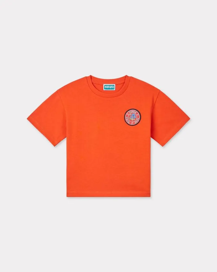 Kids 039KENZO Tour039 Cotton Tshirt Vermillion Kenzo Tshirts And Sweatshirts