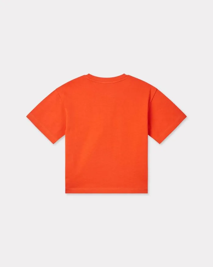 Kids 039KENZO Tour039 Cotton Tshirt Vermillion Kenzo Tshirts And Sweatshirts
