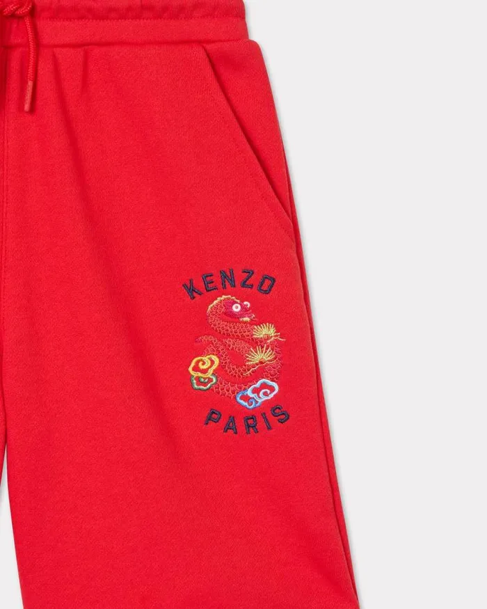 Kids 039Lunar New Year039 Short In Cotton Deep Orange Kenzo Pants And Shorts