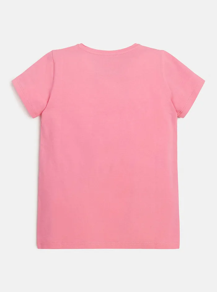 Kids Big Girl GUESS Pink G Cube Logo Tshirt 716
