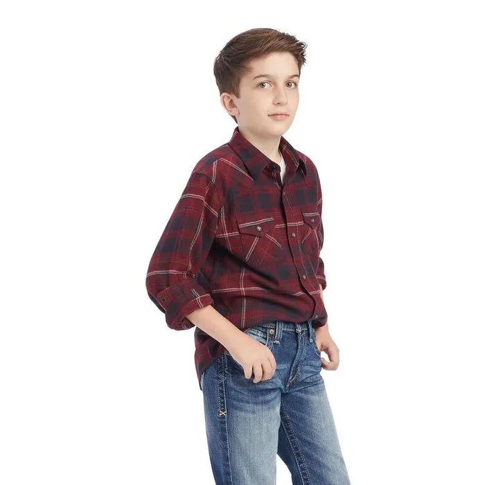 Kids Button Down Shirts Ariat Heath Retro Fit Shirt Phantom
