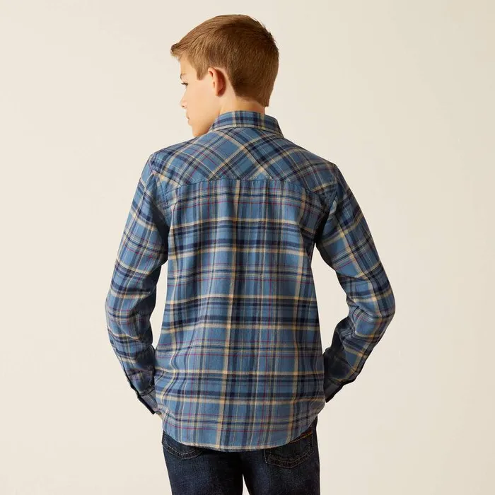 Kids Button Down Shirts Ariat Huntley Retro Fit Shirt Copen Blue