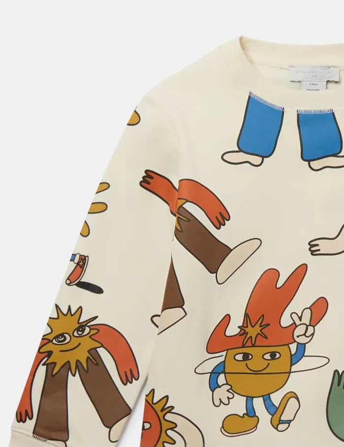 Kids Cosmic Cowboy Print Sweatshirt Creammulticol Stella McCartney TShirts And Sweatshirt