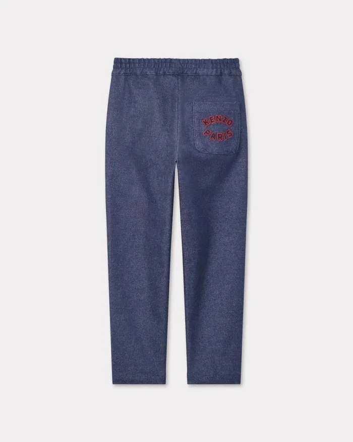 Kids Embroidered Denim Outfit Blue Black Kenzo Jackets And Coats