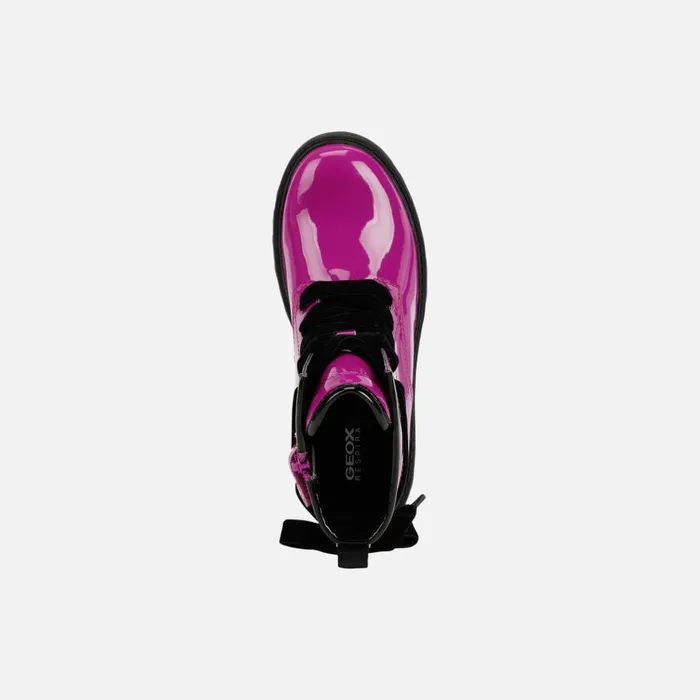Kids Geox Ankle Boots CASEY GIRL Cyclamen Combat Boots Cyclamen