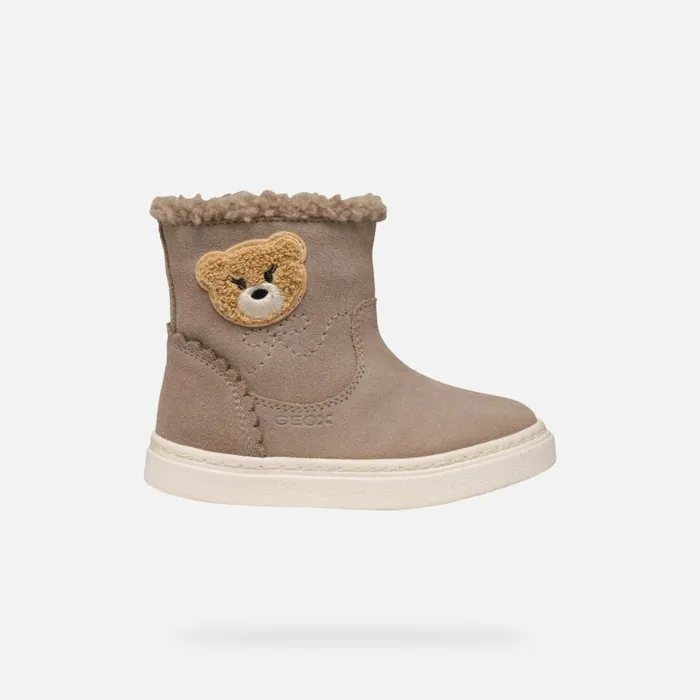 Kids Geox Ankle Boots NASHIK TODDLER GIRL Dark Beige Mid Calf Boots Dark Beige