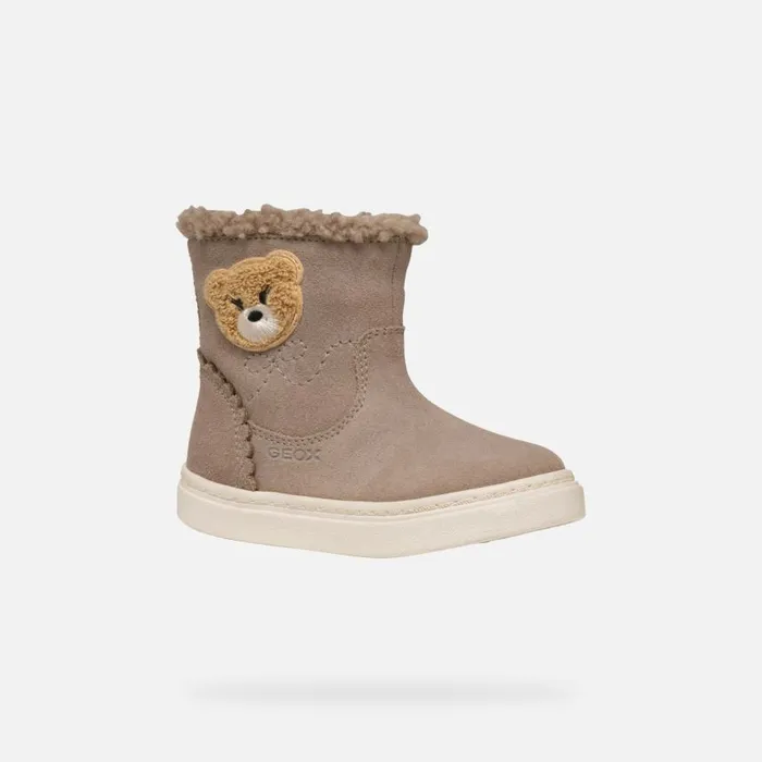 Kids Geox Ankle Boots NASHIK TODDLER GIRL Dark Beige Mid Calf Boots Dark Beige