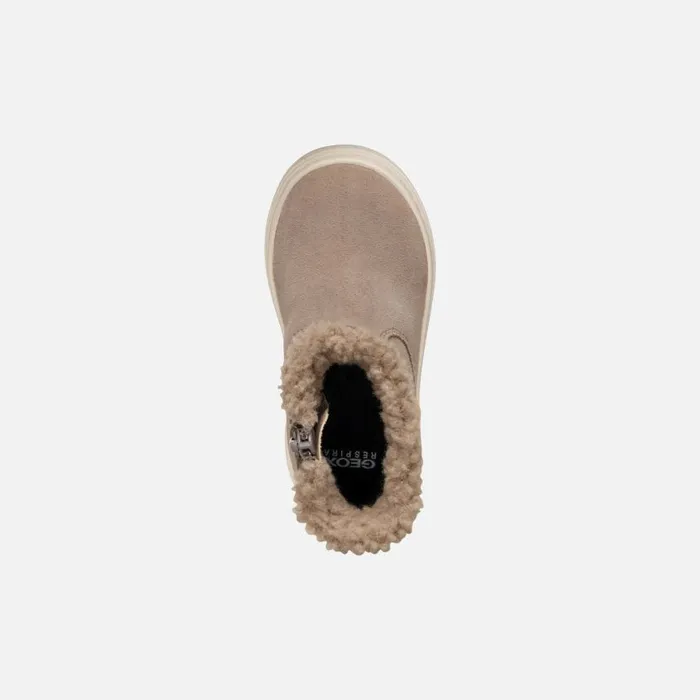 Kids Geox Ankle Boots NASHIK TODDLER GIRL Dark Beige Mid Calf Boots Dark Beige