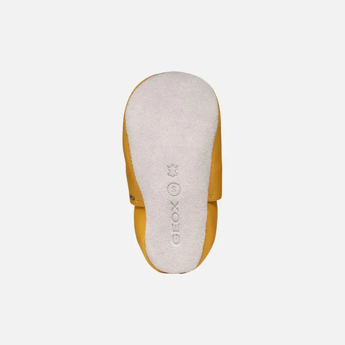 Kids Geox First Steps GLOVIEDOO BABY Ochre YellowNavy Laceless Sneakers Ochre Yellownavy