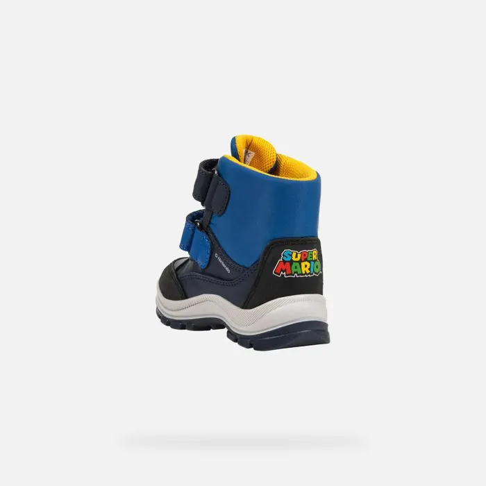 Kids Geox MidCalf Boots FLANFIL ABX BABY NavyRoyal Nintendo 8211 Supermario Navyroyal