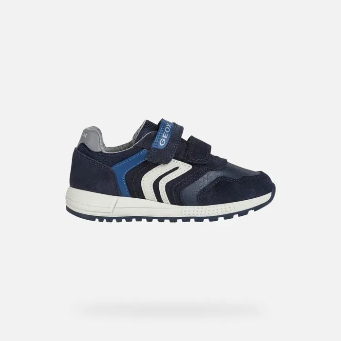 Kids Geox Sneakers ALBEN Junior Boy039s Velcro Shoes Navydark Avio