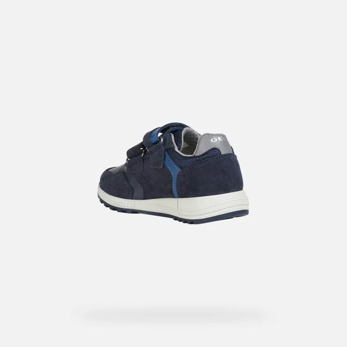 Kids Geox Sneakers ALBEN Junior Boy039s Velcro Shoes Navydark Avio
