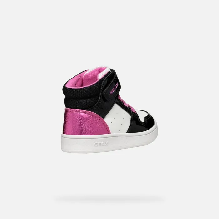 Kids Geox Sneakers ECLYPER BABY WhiteBlack High Top Sneakers Whiteblack