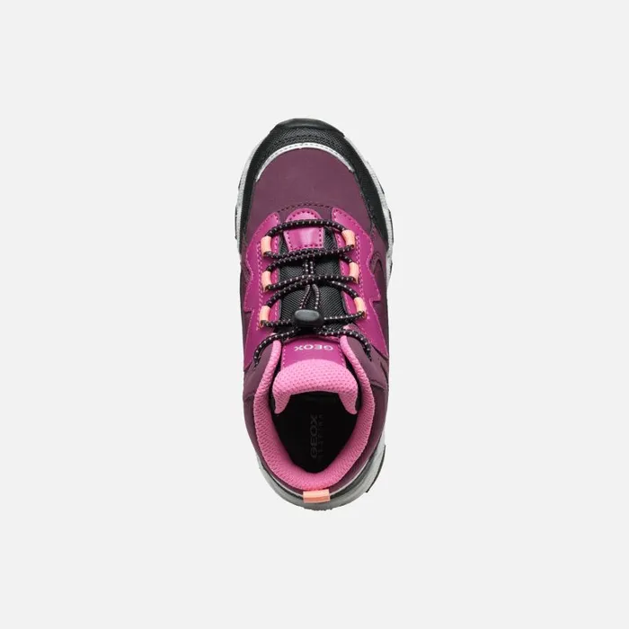 Kids Geox Sneakers MAGNETAR ABX JUNIOR Bordeaux High Top Sneakers Bordeaux