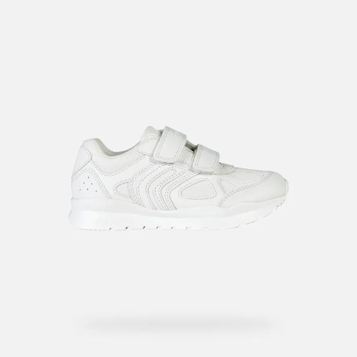 Kids Geox Sneakers PAVEL Kids039s White Sneakers With Straps UNIFORM White