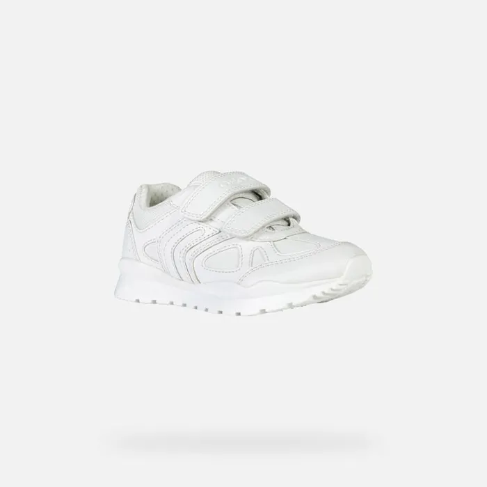Kids Geox Sneakers PAVEL Kids039s White Sneakers With Straps UNIFORM White