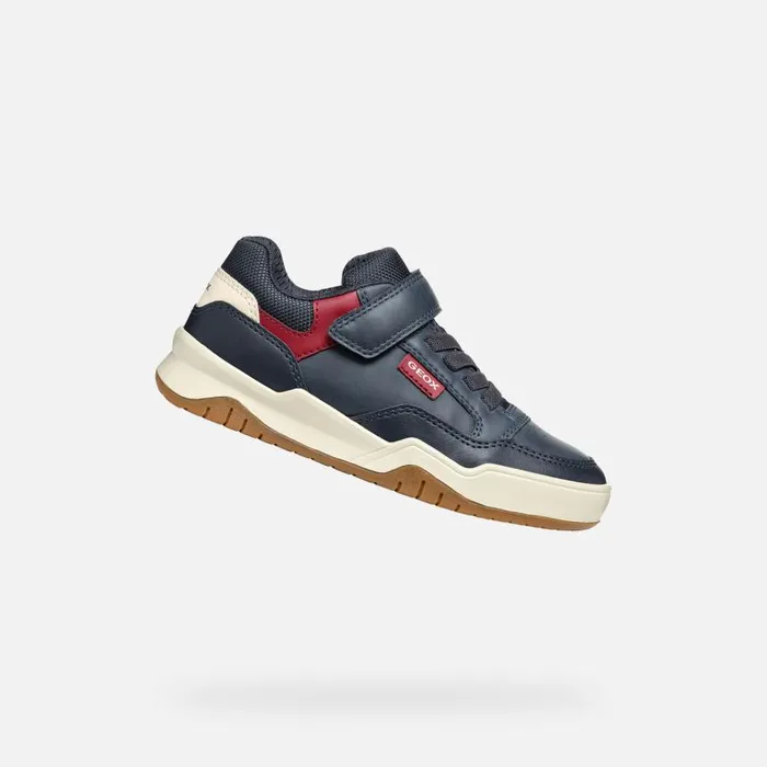 Kids Geox Sneakers PERTH BOY NavyDark Red Low Top Sneakers Navydark Red