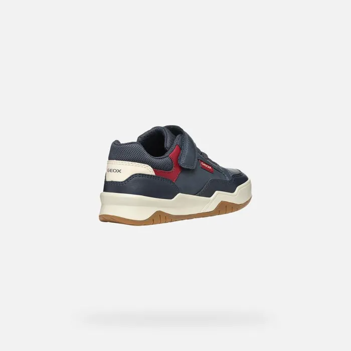 Kids Geox Sneakers PERTH BOY NavyDark Red Low Top Sneakers Navydark Red