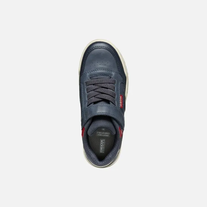 Kids Geox Sneakers PERTH BOY NavyDark Red Low Top Sneakers Navydark Red