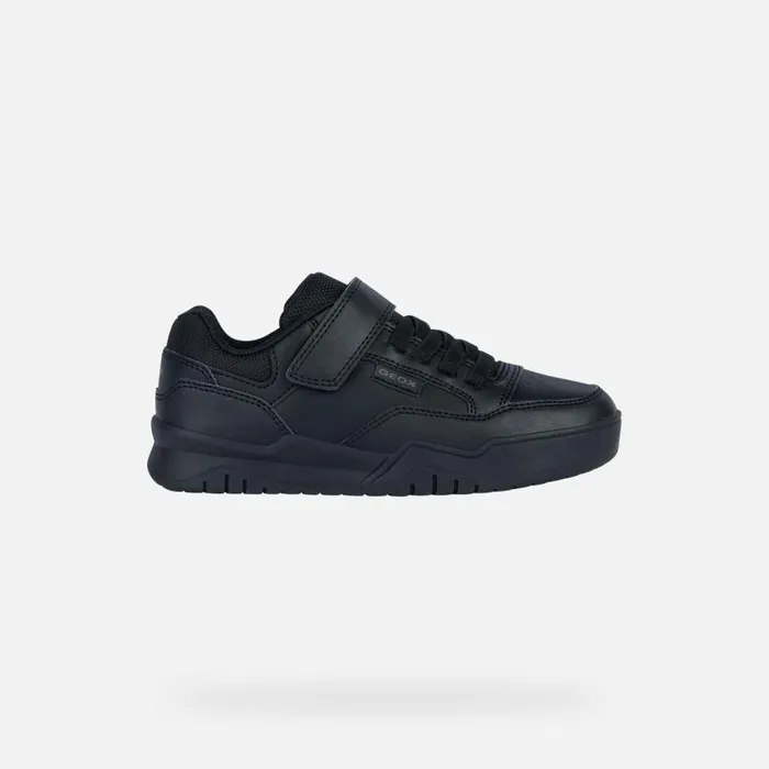 Kids Geox Sneakers PERTH Junior Boy039s Black Velcro Shoes UNIFORM Black