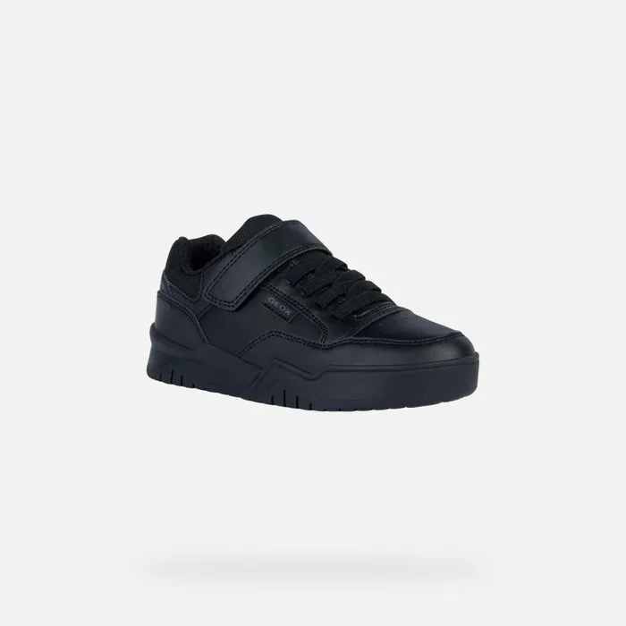 Kids Geox Sneakers PERTH Junior Boy039s Black Velcro Shoes UNIFORM Black
