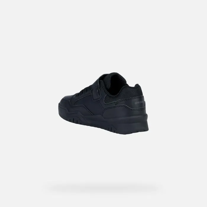 Kids Geox Sneakers PERTH Junior Boy039s Black Velcro Shoes UNIFORM Black