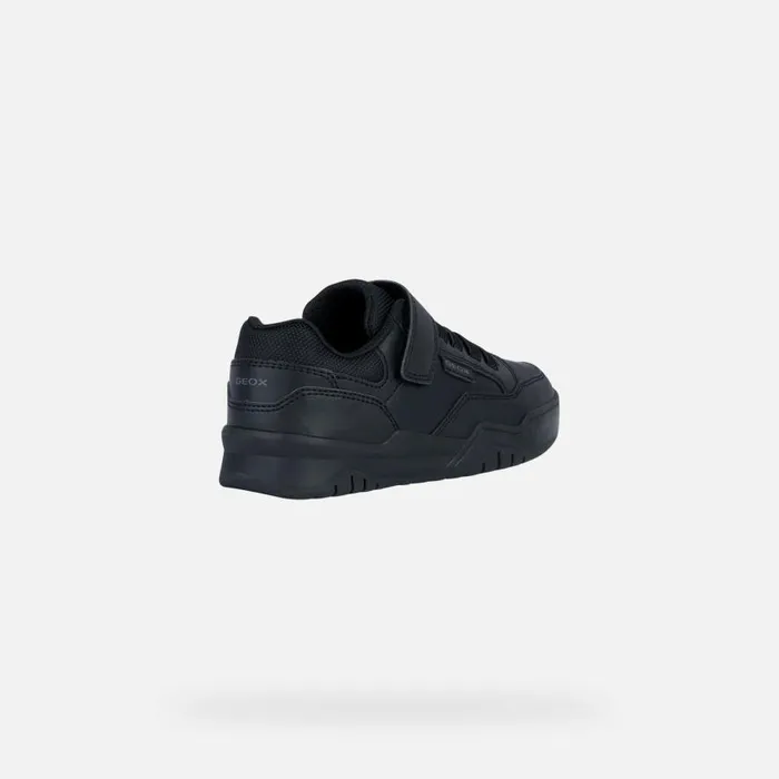 Kids Geox Sneakers PERTH Junior Boy039s Black Velcro Shoes UNIFORM Black