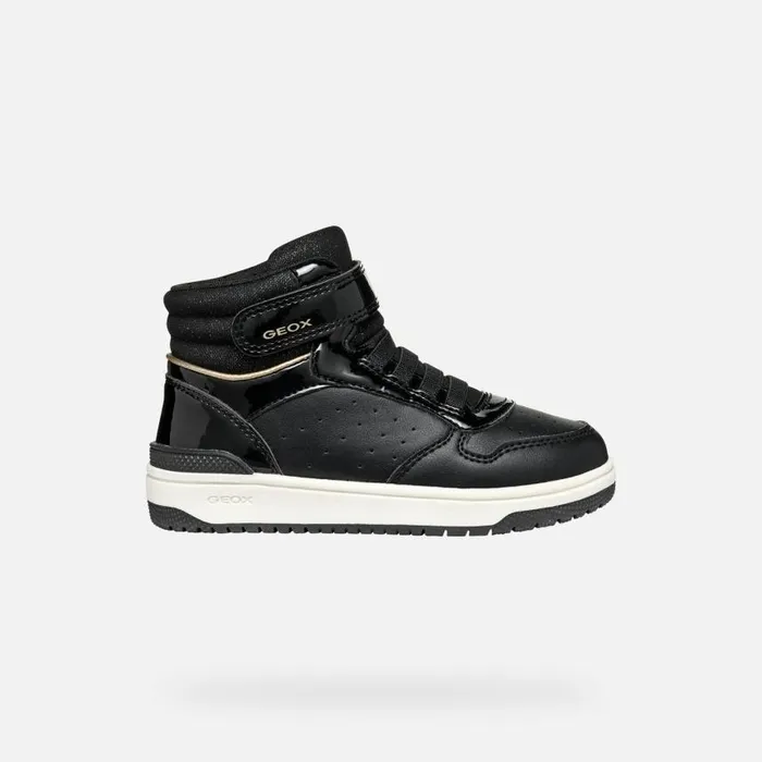 Kids Geox Sneakers WASHIBA JUNIOR Black High Top Sneakers Black