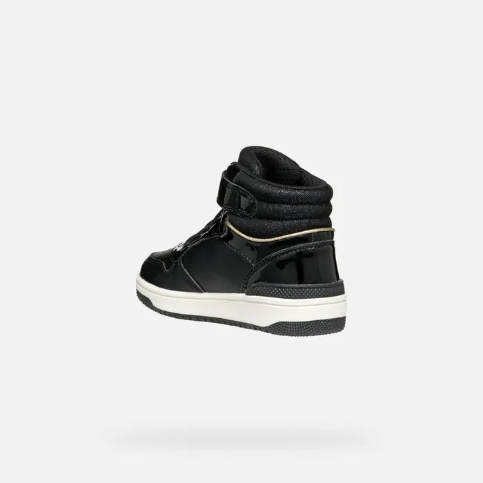 Kids Geox Sneakers WASHIBA JUNIOR Black High Top Sneakers Black
