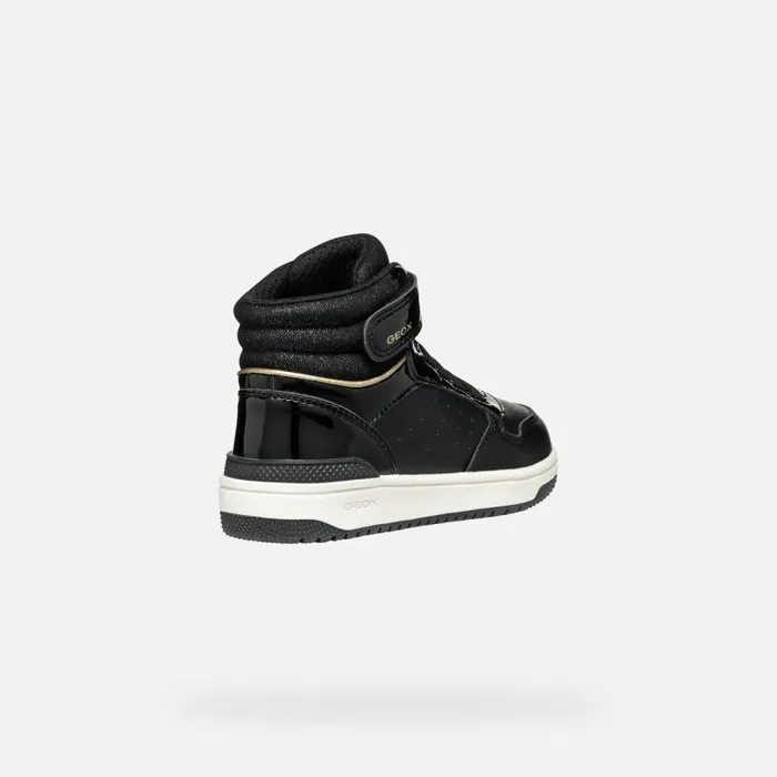 Kids Geox Sneakers WASHIBA JUNIOR Black High Top Sneakers Black