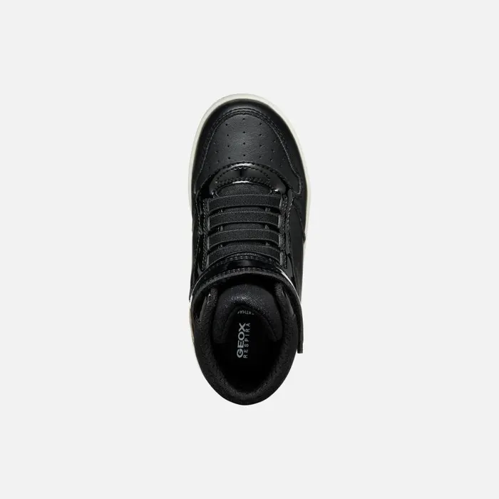 Kids Geox Sneakers WASHIBA JUNIOR Black High Top Sneakers Black
