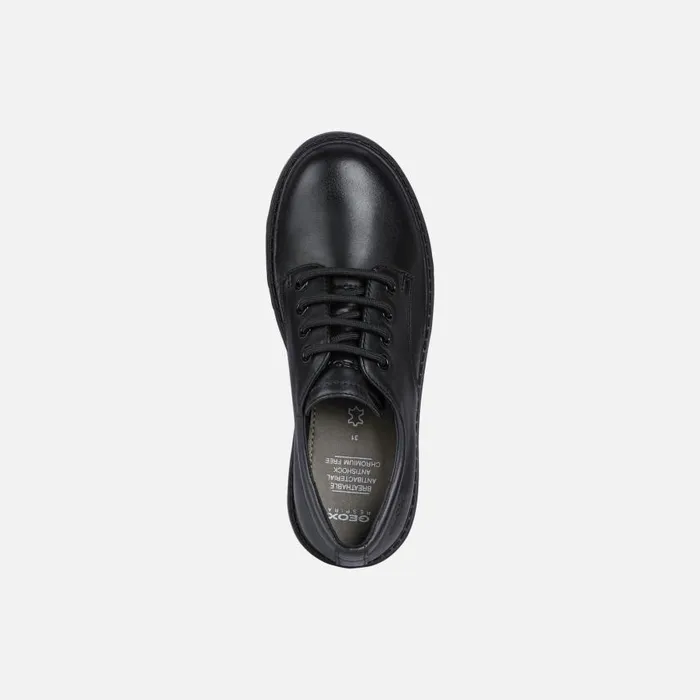 Kids Geox Uniform Shoes CASEY C LaceUp Shoes Black Junior Girl Geox Black