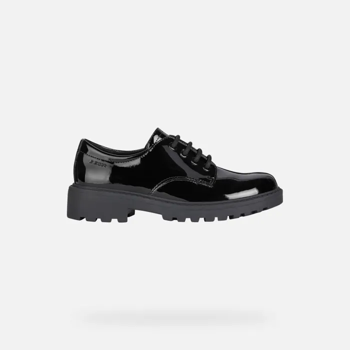 Kids Geox Uniform Shoes CASEY Junior Girl039s Black LaceUp Shoes UNIFORM Black
