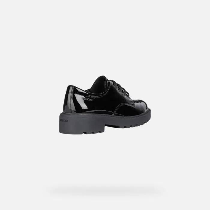 Kids Geox Uniform Shoes CASEY Junior Girl039s Black LaceUp Shoes UNIFORM Black