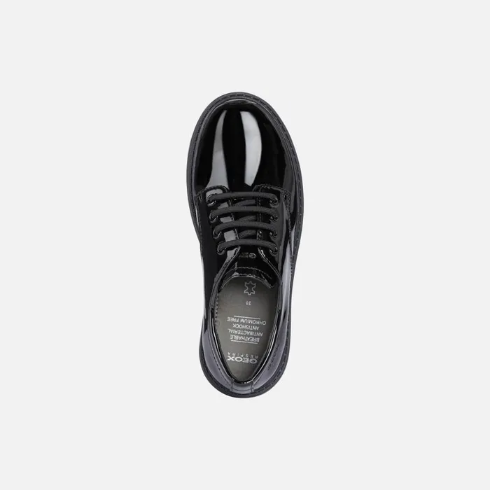 Kids Geox Uniform Shoes CASEY Junior Girl039s Black LaceUp Shoes UNIFORM Black