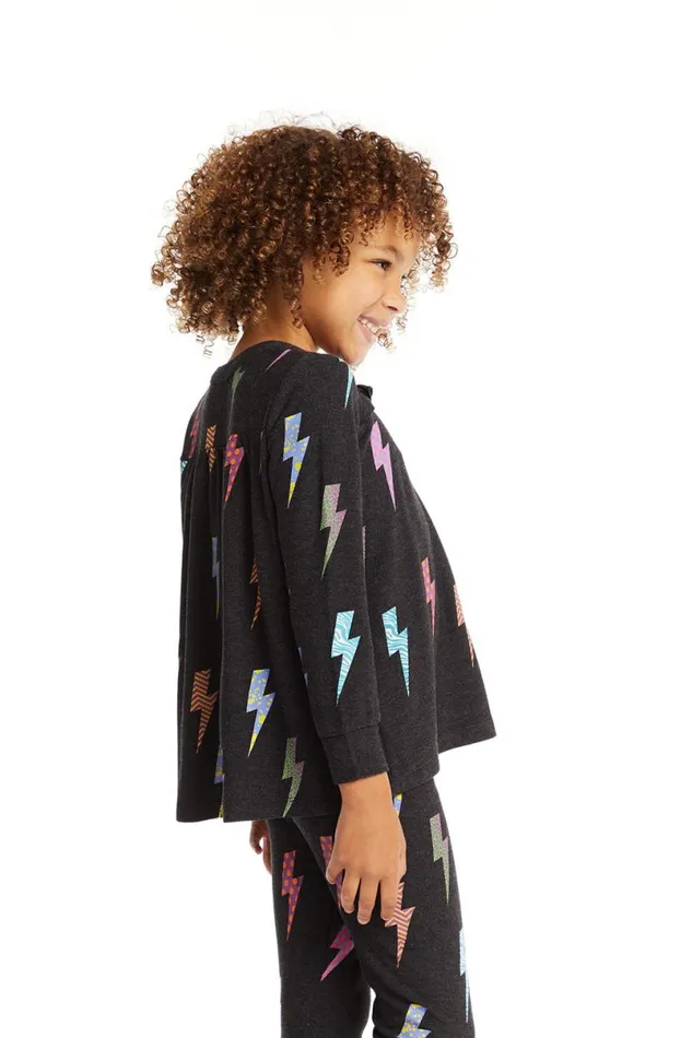Kids Girls Chaser Brand Lightning Bolts Long Sleeve