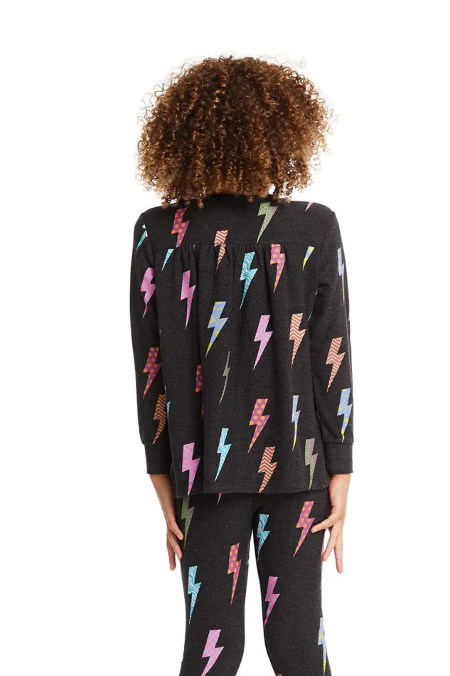 Kids Girls Chaser Brand Lightning Bolts Long Sleeve
