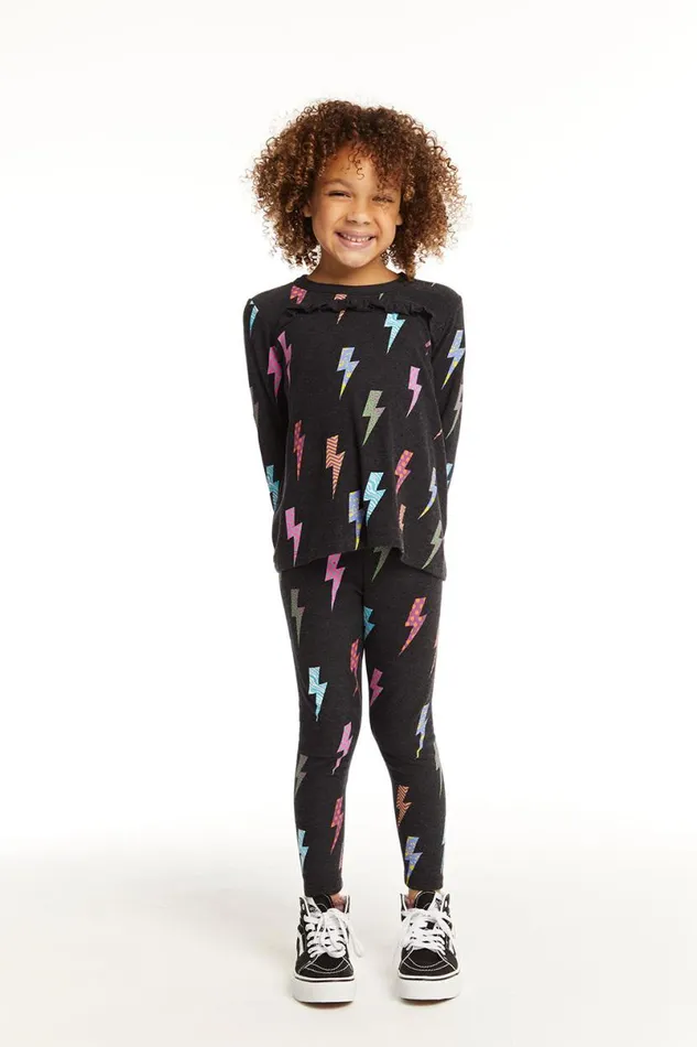 Kids Girls Chaser Brand Lightning Bolts Long Sleeve