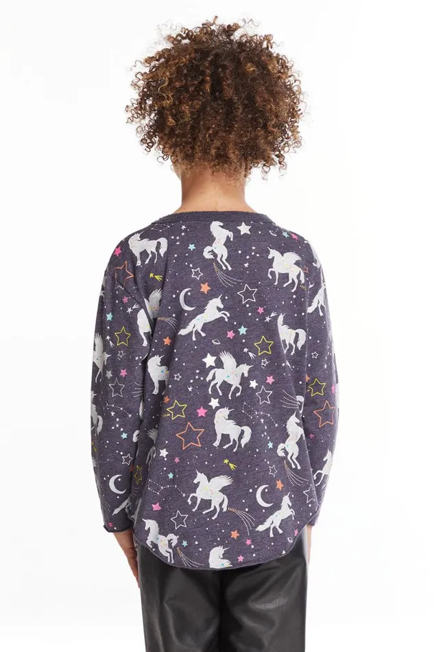 Kids Girls Chaser Brand Unicorn Dreams Girls Long Sleeve Pullover