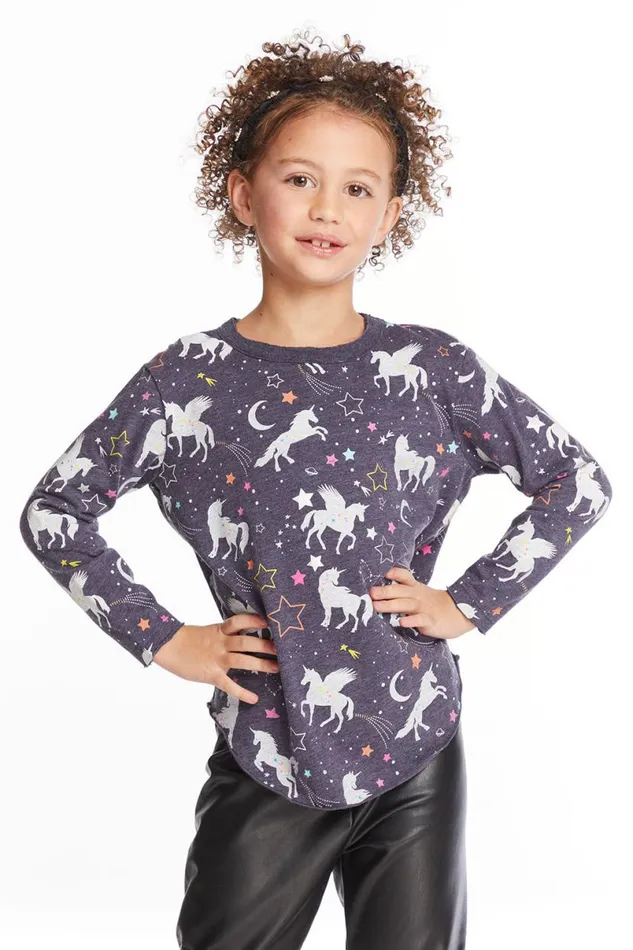 Kids Girls Chaser Brand Unicorn Dreams Girls Long Sleeve Pullover