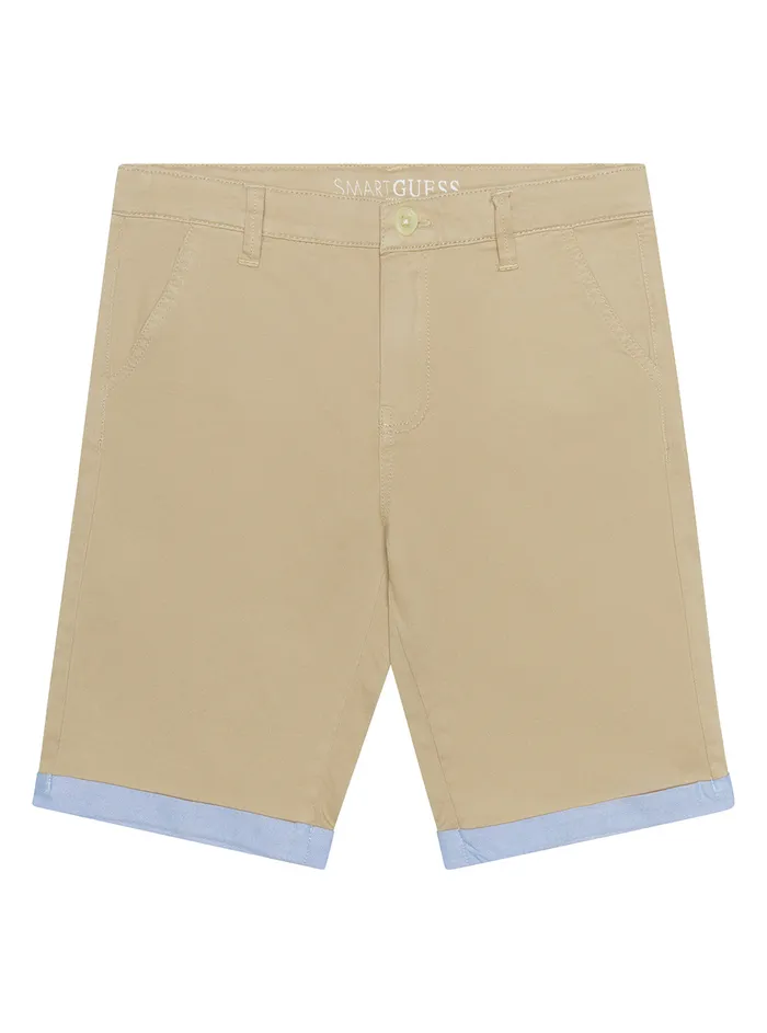 Kids Little Boy GUESS Eco Sand Sateen Chino Shorts 27